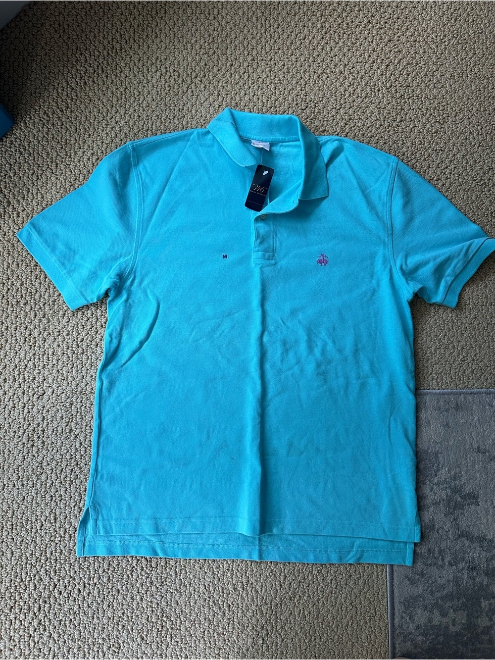 Brooks Brothers Aqua Polo Shirt with Embroidered Logo